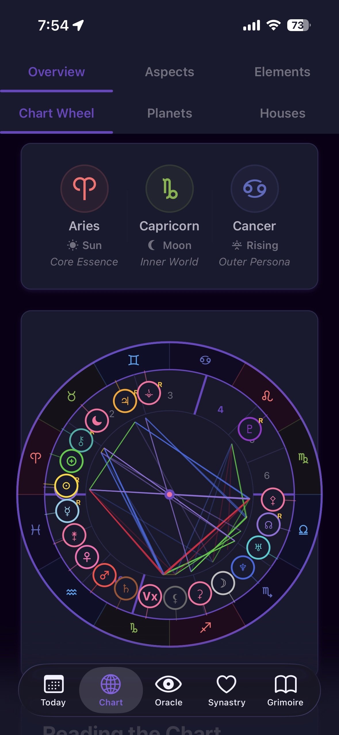 Birth chart wheel